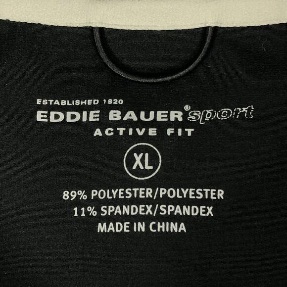 Eddie Bauer Sport 1/4 Zip Pullover Mens Jacket XL Black Zip Pockets Lightweight - Picture 4 of 11